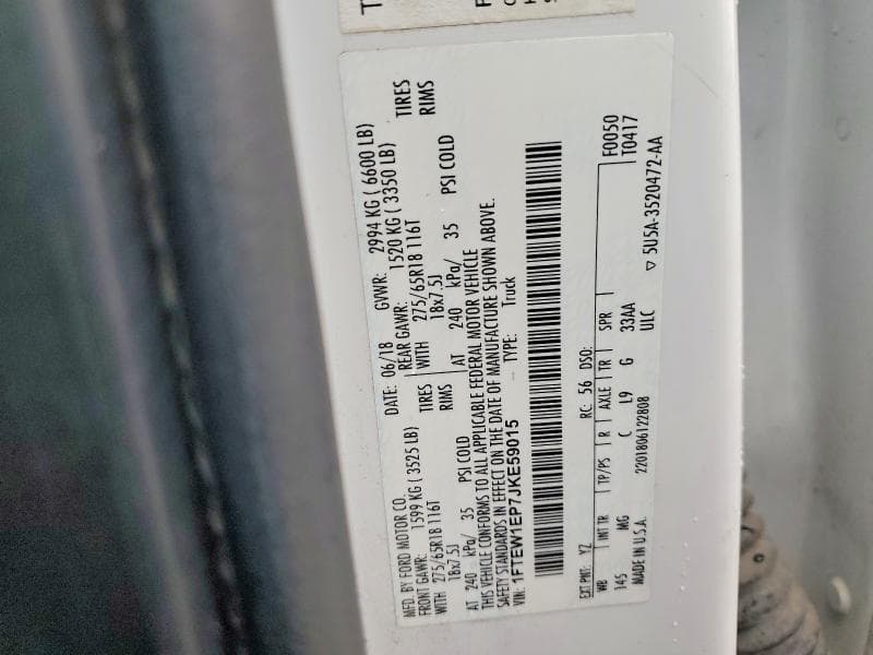 2018 FORD F150 SUPERCREW 12
