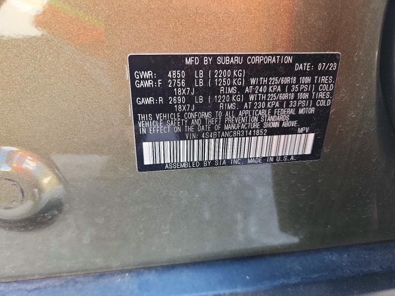 2024 SUBARU OUTBACK LIMITED 12