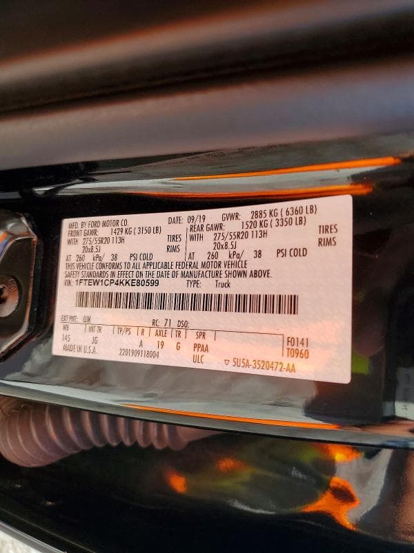 2019 FORD F150 SUPERCREW 12