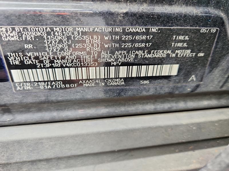 2019 TOYOTA RAV4 XLE 13