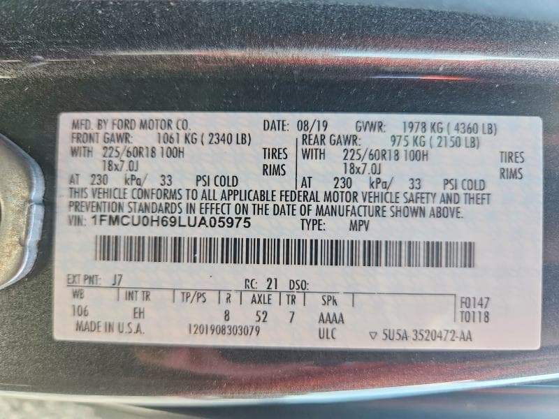 2020 FORD ESCAPE SEL 14