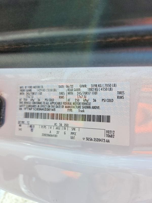 2022 FORD F150 12