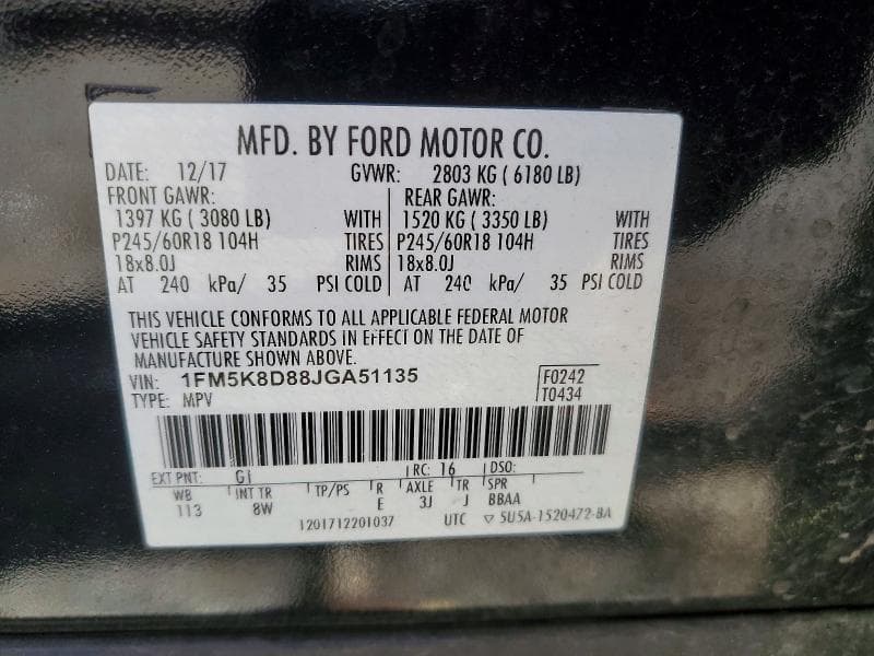 2018 FORD EXPLORER XLT 13