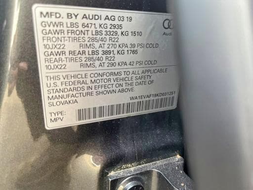 2019 AUDI Q8 PREMIUM PLUS S-LINE 12