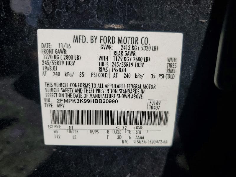 2017 FORD EDGE TITANIUM 13