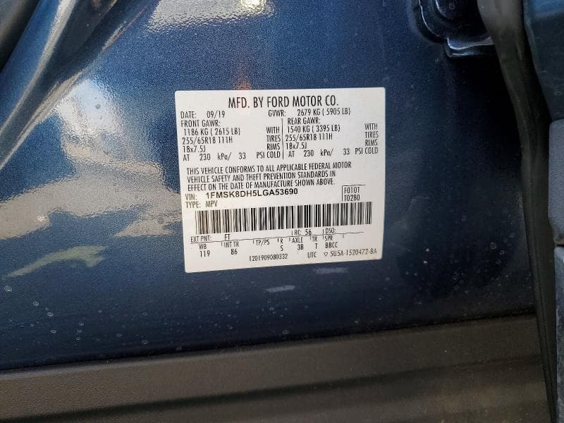 2020 FORD EXPLORER XLT 13