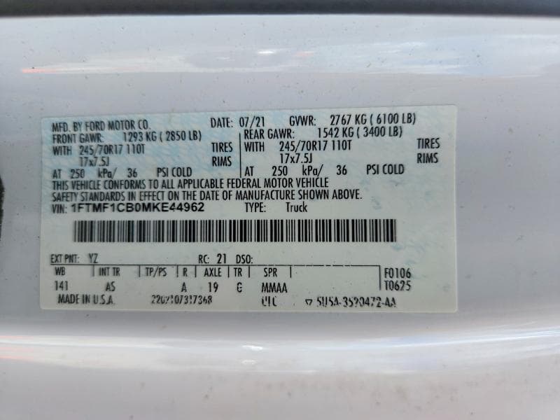 2021 FORD F150 12