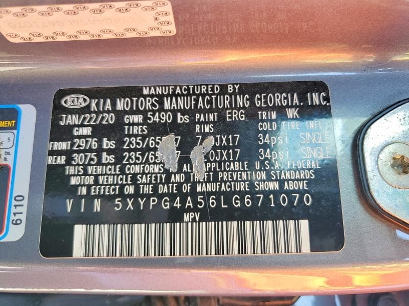 2020 KIA SORENTO S 13
