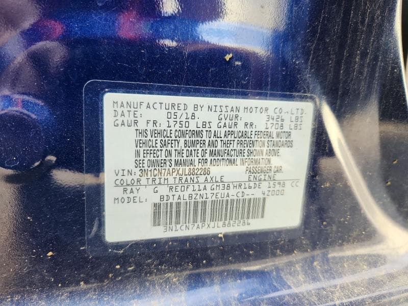 2018 NISSAN VERSA SV 13