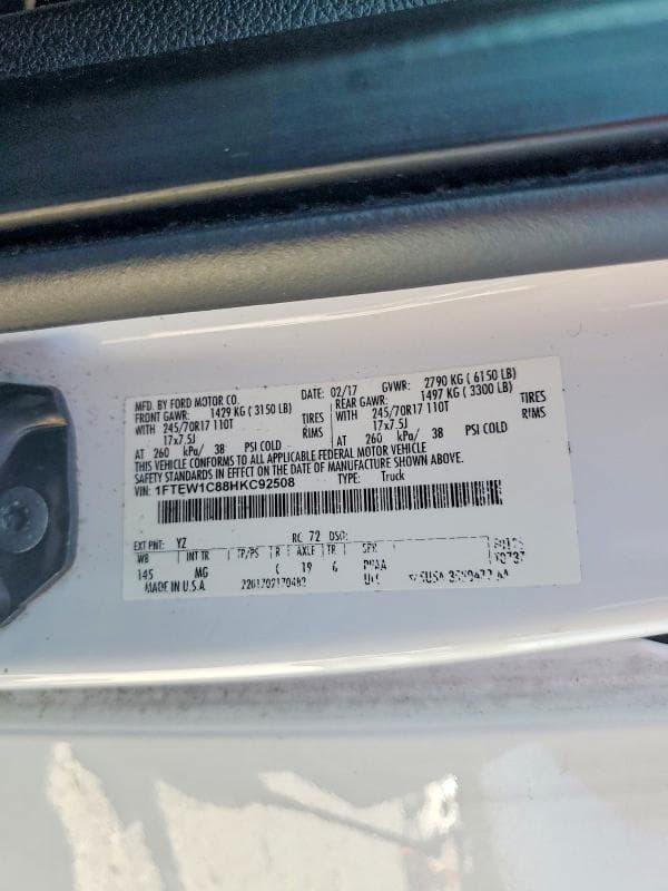 2017 FORD F150 SUPERCREW 12