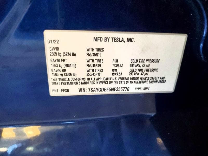2022 TESLA MODEL Y 12