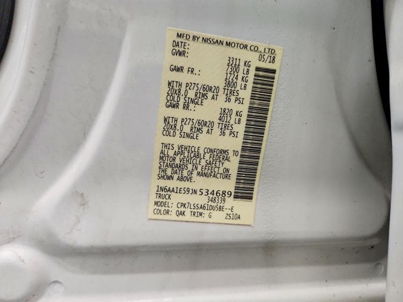 2018 NISSAN TITAN SV 12