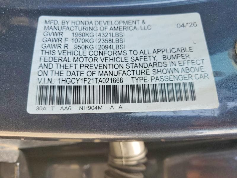 2026 HONDA ACCORD LX 12