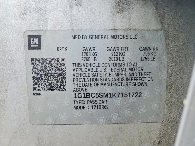 2019 CHEVROLET CRUZE LS 12