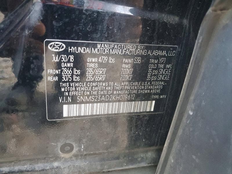 2019 HYUNDAI SANTA FE SE 12