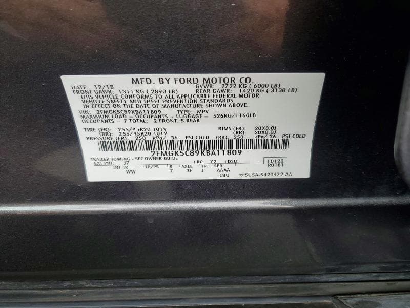 2019 FORD FLEX SEL 13