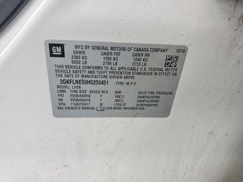 2017 GMC TERRAIN SLE 13