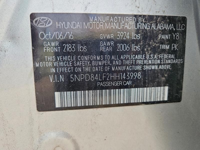 2017 HYUNDAI ELANTRA SE 13