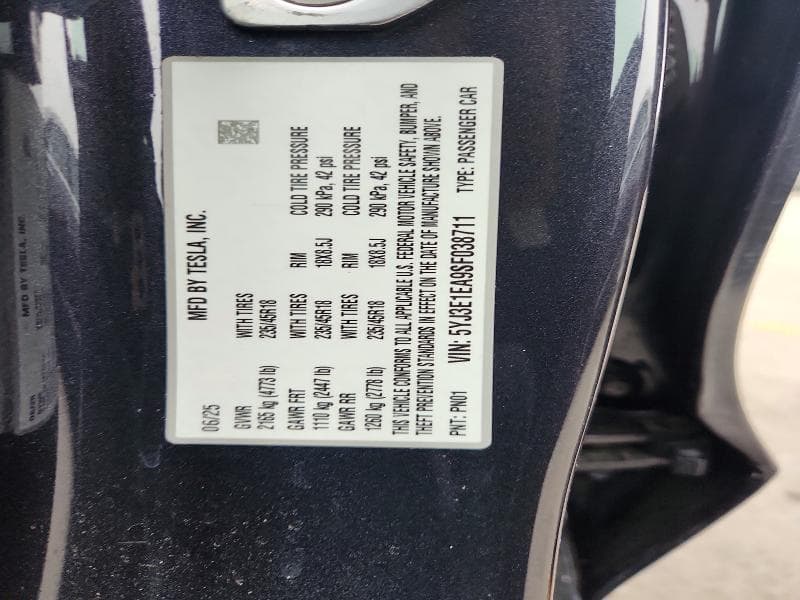 2025 TESLA MODEL 3 13