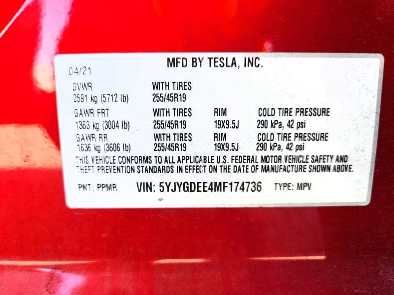 2021 TESLA MODEL Y 14