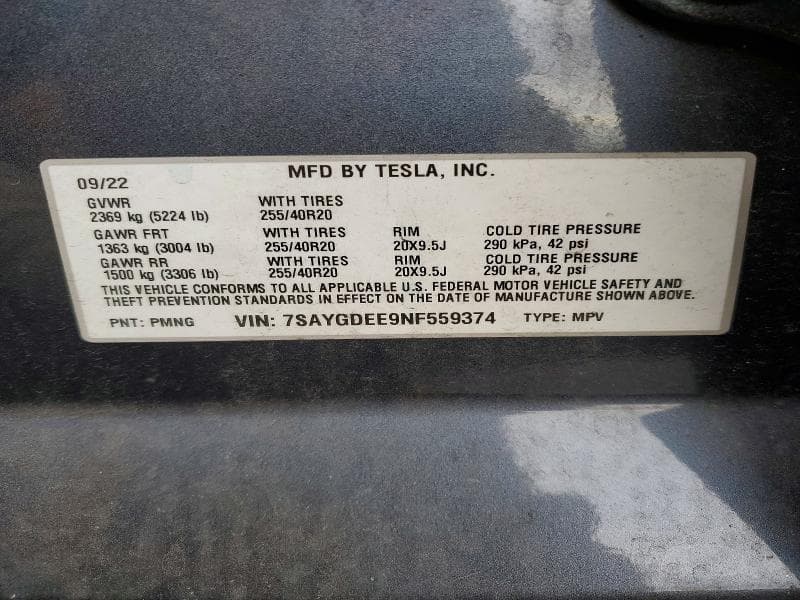 2022 TESLA MODEL Y 13