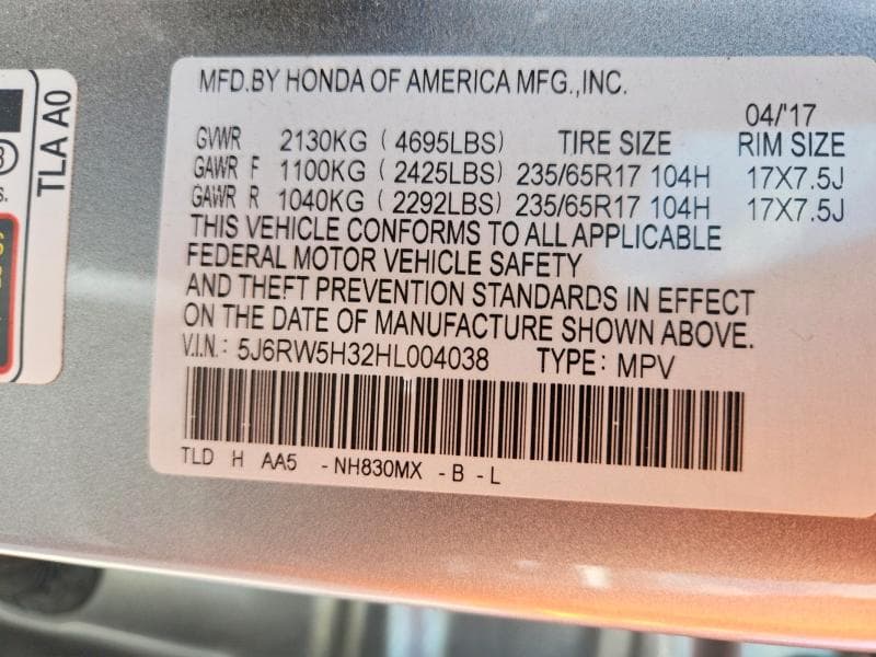 2017 HONDA CR-V LX 13