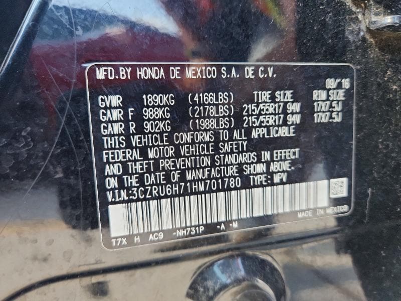 2017 HONDA HR-V EXL 13