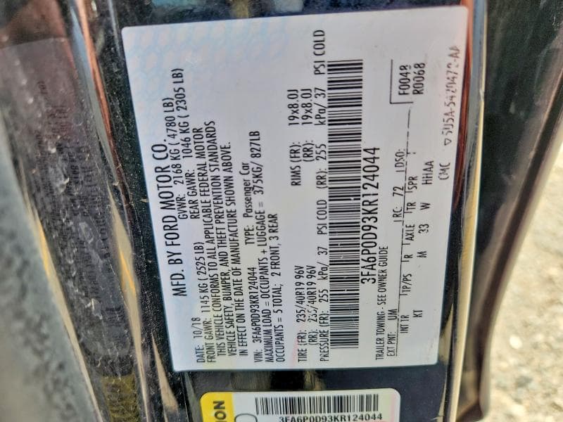 2019 FORD FUSION TITANIUM 13