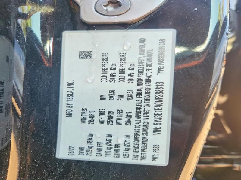 2022 TESLA MODEL 3 12
