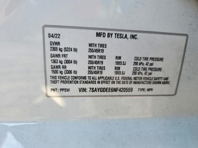 2022 TESLA MODEL Y 13