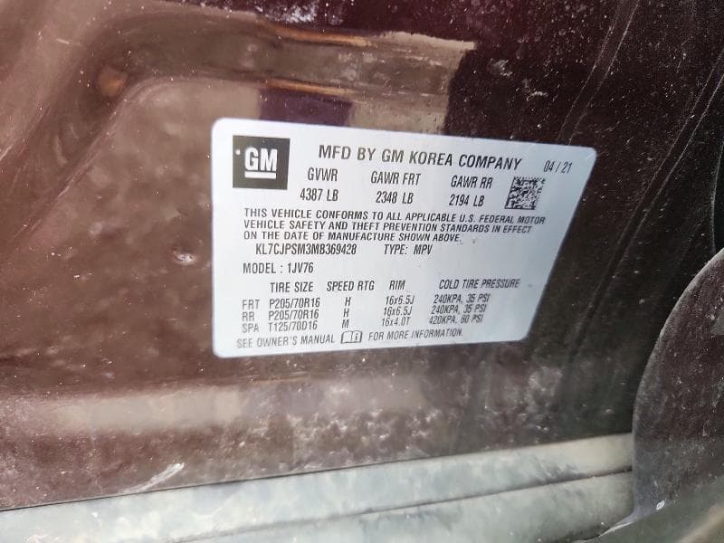 2021 CHEVROLET TRAX 1LT 13