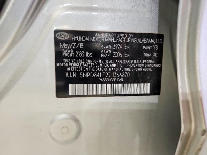 2018 HYUNDAI ELANTRA SEL 12
