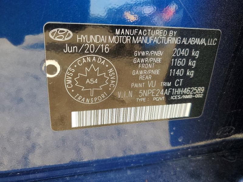 2017 HYUNDAI SONATA SE 12