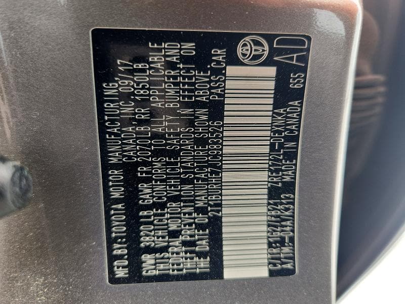 2018 TOYOTA COROLLA LE 13