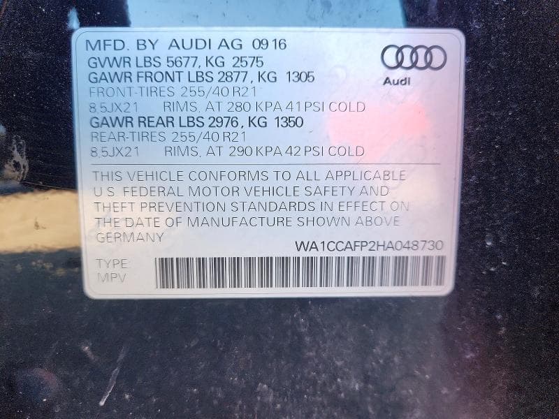 2017 AUDI SQ5 PREMIUM PLUS 12
