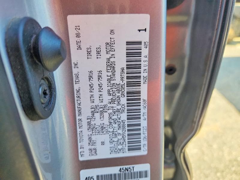 2021 TOYOTA TACOMA SR5 V6 12