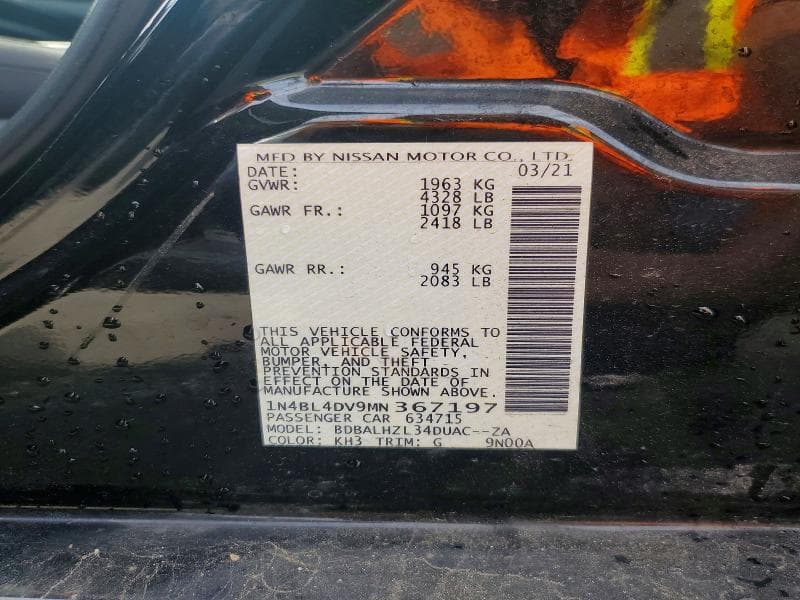 2021 NISSAN ALTIMA SV 12