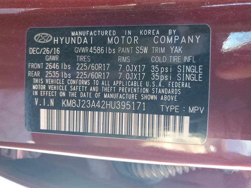 2017 HYUNDAI TUCSON SE 14