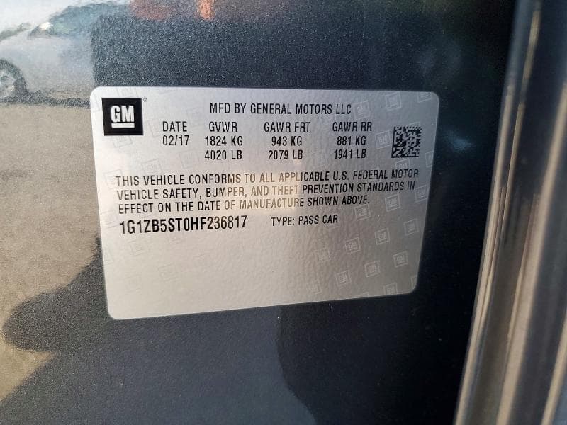 2017 CHEVROLET MALIBU LS 12