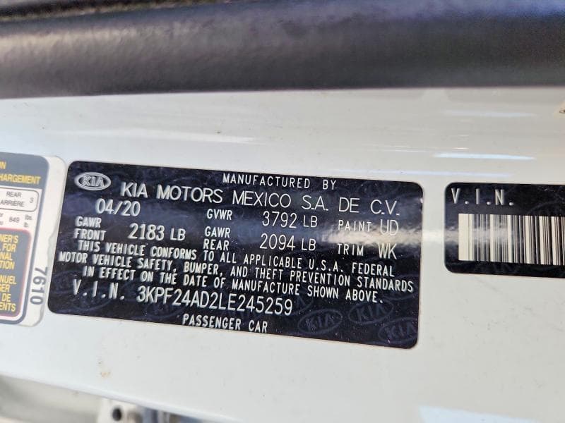 2020 KIA FORTE LXS 12