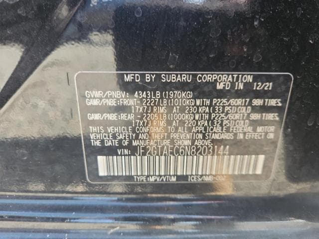 2022 SUBARU CROSSTREK PREMIUM 13