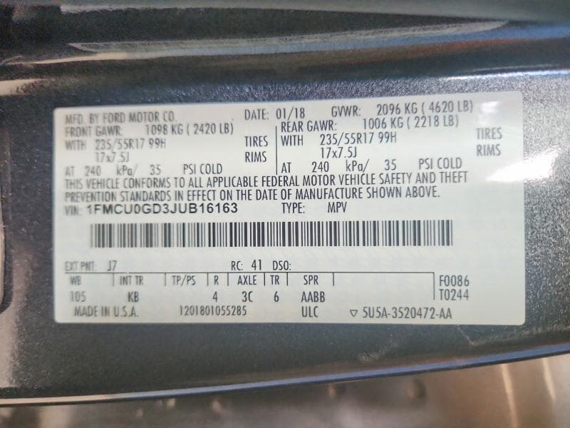 2018 FORD ESCAPE SE 13