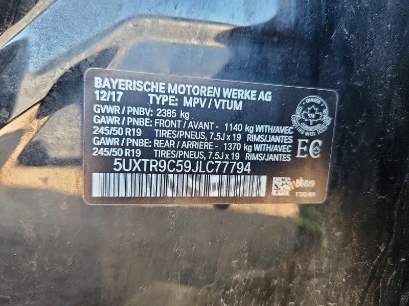 2018 BMW X3 XDRIVE30I 13