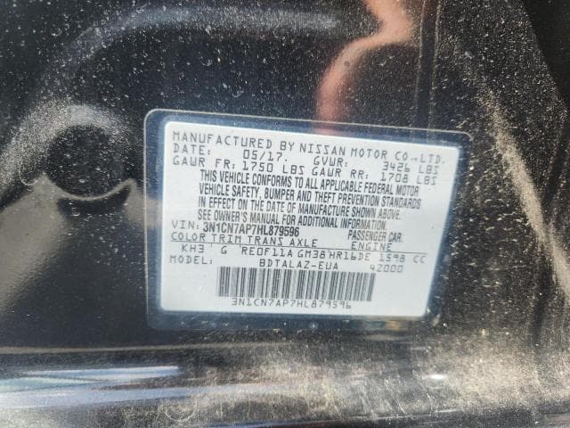 2017 NISSAN VERSA 1.6 S PLUS 12