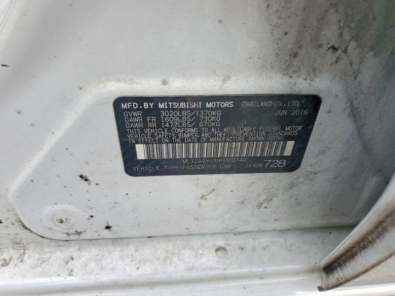 2017 MITSUBISHI MIRAGE SE 12