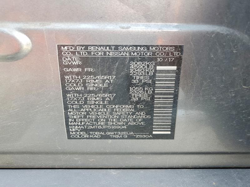 2018 NISSAN ROGUE SV 13