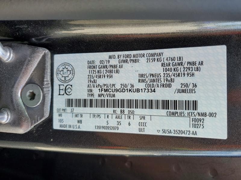 2019 FORD ESCAPE SE 13