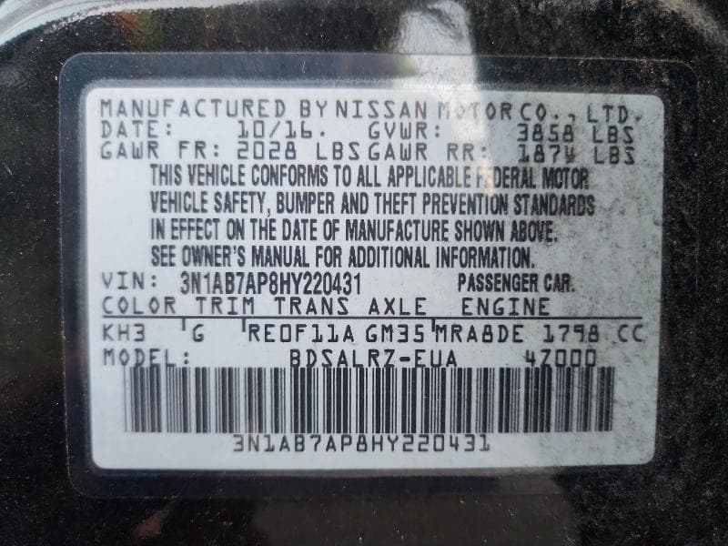2017 NISSAN SENTRA SR 12