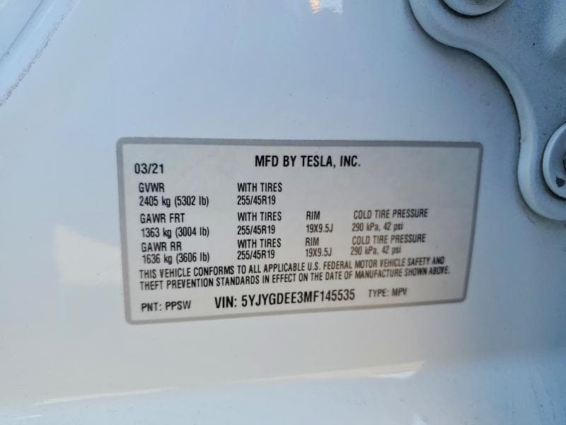 2021 TESLA MODEL Y 13