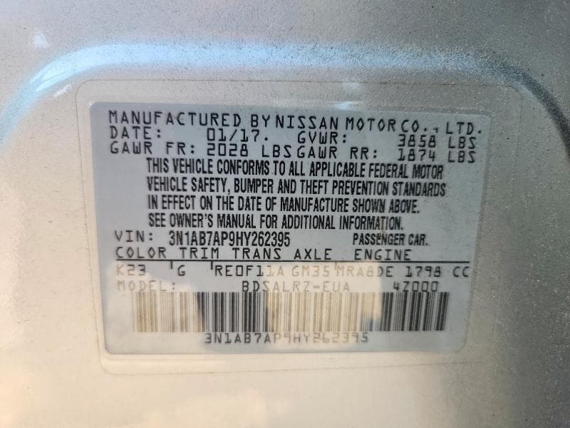 2017 NISSAN SENTRA SR 12